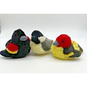 3 Wild Republic Audubon Plush Birds with Working Sounds